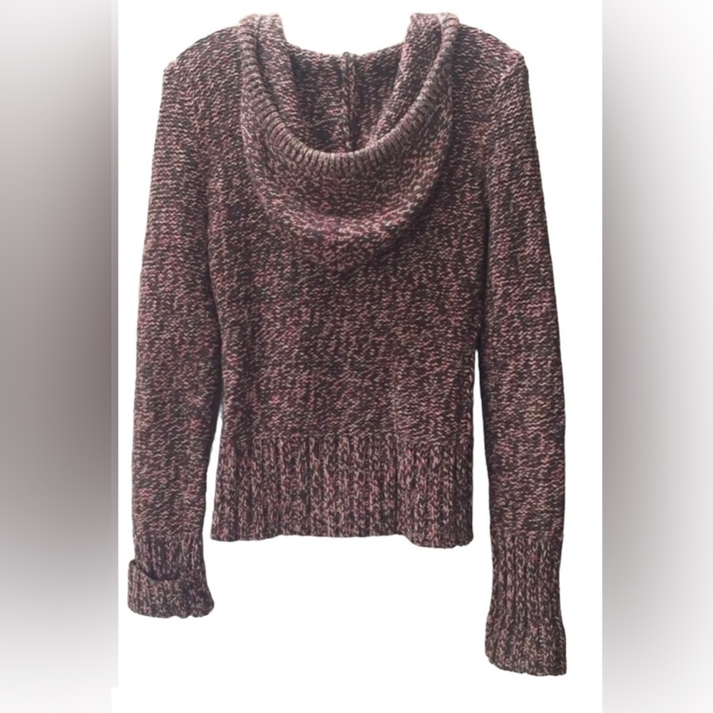 DKNY JEANS Knit Sweater/Hoodie Pink Brown Pom Poms Y2K Vintage Size S - Picture 3 of 8
